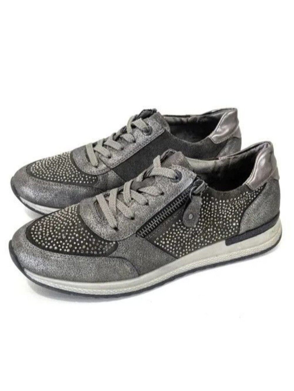 Remonte Soft Rhinestone Metallic Soraya Sneakers - Size EU 37 / US 6 - 6.5 Women